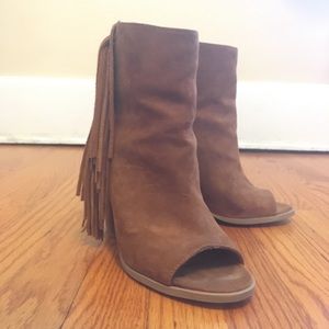 DV by Dolce Vita Fringe Open Toe Ankle Booties